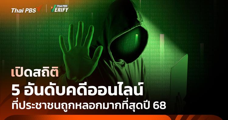 เปิดสถิติ 5 อันดับคดีออนไลน์ ที่คนไทยถูกหลอกมากสุด ปี 68