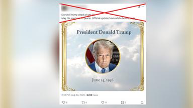 Verified: Post claims Trump has died — White House confirms he is only ill with a vein condition